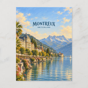 Montreux Schilderachtige Reis Kunst Briefkaart