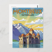 Montreux Switzerland Chateau de Chillon Briefkaart (Voorkant / Achterkant)