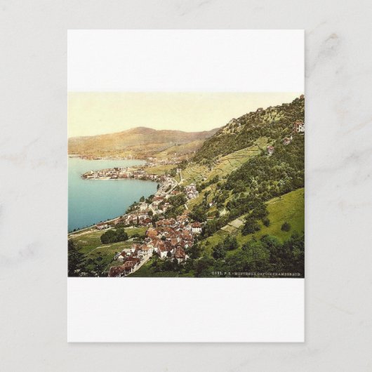 Montreux. Uitzicht uit Chambebaud, het meer van Ge Briefkaart (Voorkant)