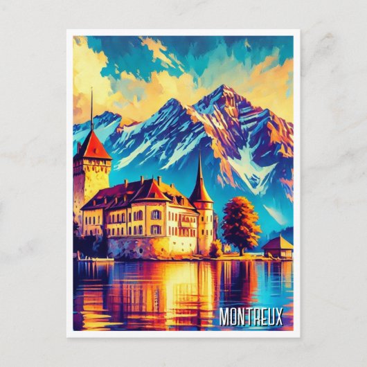 Montreux Zwitserland Briefkaart (Voorkant)
