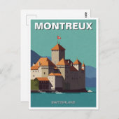 Montreux Zwitserland Chateau de Chillon Abstract Briefkaart (Voorkant / Achterkant)