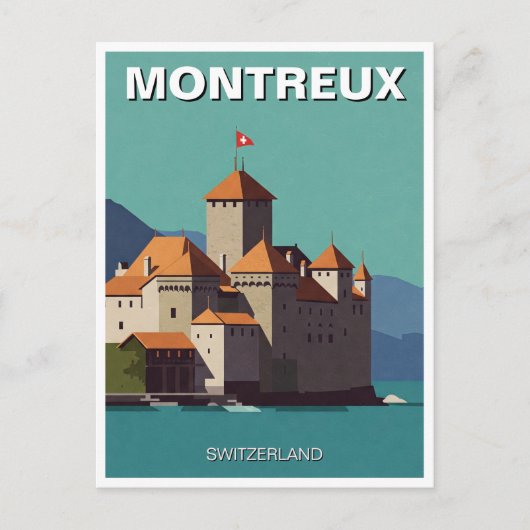 Montreux Zwitserland Chateau de Chillon Abstract Briefkaart (Voorkant)