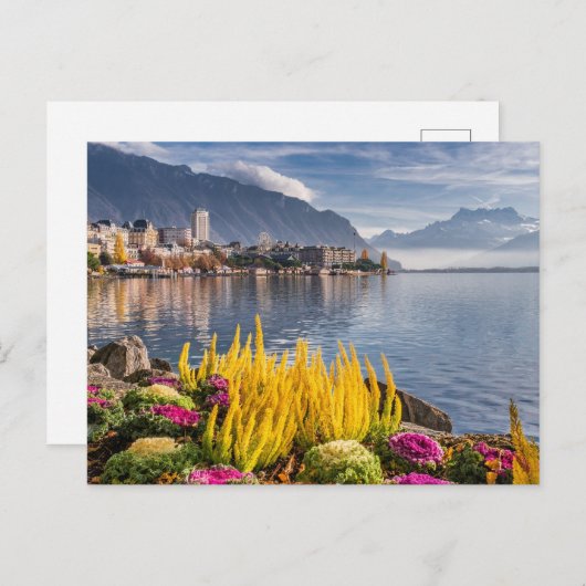 Montreux, Zwitserland, het mooie meer van Genève U Briefkaart (Voorkant / Achterkant)