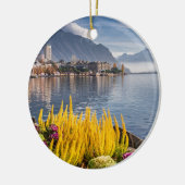 Montreux, Zwitserland, het mooie meer van Genève U Keramisch Ornament (Links)