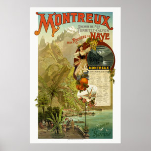 Montreux Zwitserland Railroad  Poster