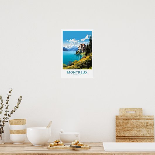 Montreux Zwitserland Reisprint Poster (Keuken)