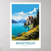 Montreux Zwitserland Reisprint Poster (Voorkant)