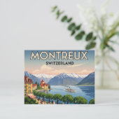 Montreux Zwitserland Reizen Kunst Vintage Briefkaart (Staand voorkant)