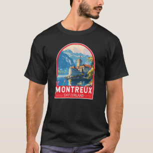 Montreux Zwitserland Reizen Kunst Vintage T-shirt