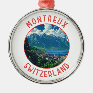 Montreux Zwitserland Retro Noodcirkel Metalen Ornament