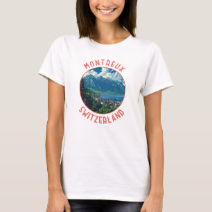 Montreux Zwitserland Retro Noodcirkel T-shirt