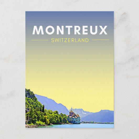 Montreux Zwitserland Revel Briefkaart (Voorkant)