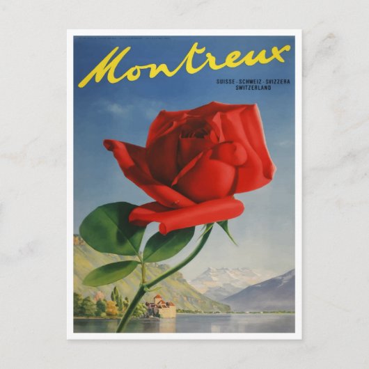 Montreux, Zwitserland Vintage Travel Briefkaart (Voorkant)