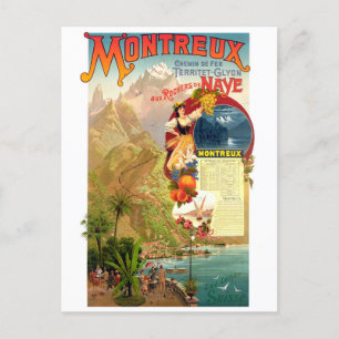 Montreux, Zwitserland, Vintage Travel Briefkaart
