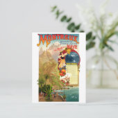 Montreux, Zwitserland, Vintage Travel Briefkaart (Staand voorkant)