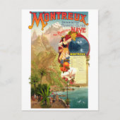 Montreux, Zwitserland, Vintage Travel Briefkaart (Voorkant)