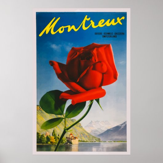 Montreux Zwitserland Vintage Travel Poster (Voorkant)