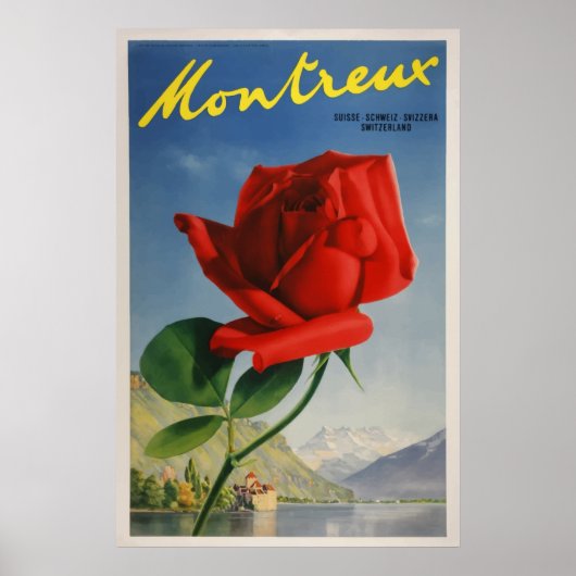 Montreux, Zwitserland Vintage Travel Poster (Voorkant)