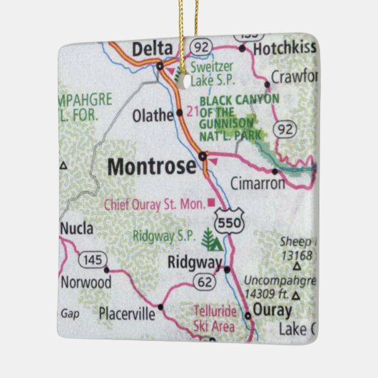 Montrose CO-kaart Keramisch Ornament (Links)
