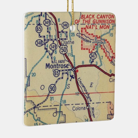 Montrose CO  Map Keramisch Ornament (Rechts)