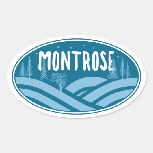 Montrose Colorado buitenshuis Ovale Sticker (Voorkant)