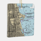Montrose Harbor Chicago meerwandkaart Keramisch Ornament (Rechts)