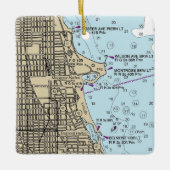 Montrose Harbor Chicago meerwandkaart Keramisch Ornament (Voorkant)