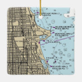 Montrose Harbour Chicago Lakefront Chart Keramisch Ornament (Achterkant)