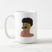 Montserrat Afro Lady met Madras Wrap Koffiemok (Links)
