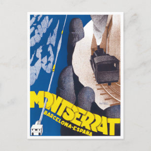 Montserrat cableway Spain vintage briefkaart
