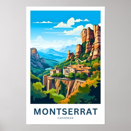 Montserrat Caribbean Travel Print (Voorkant)