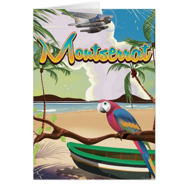 Montserrat eiland retro reisposter (Voorkant)