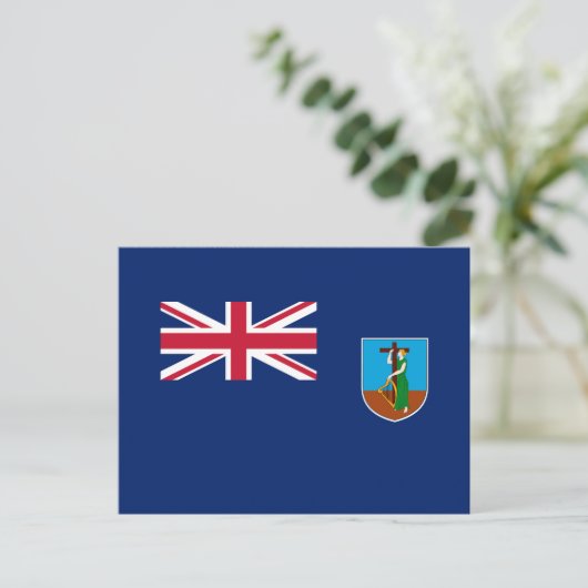 Montserrat Flag Briefkaart (Staand voorkant)