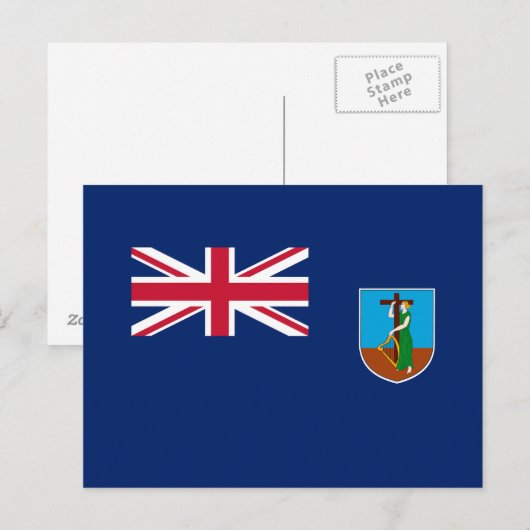 Montserrat Flag Briefkaart (Voorkant / Achterkant)