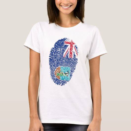 Montserrat Flag Fingerprint T-shirt (Voorkant)