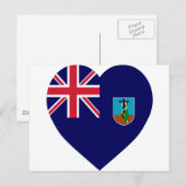 Montserrat Flag Heart Briefkaart (Voorkant / Achterkant)