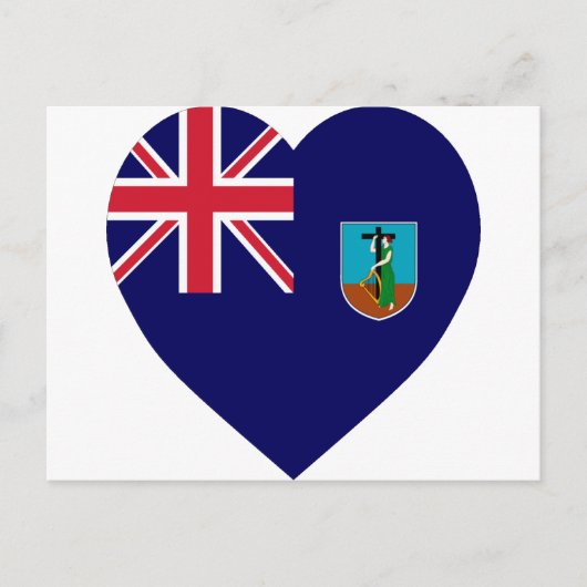 Montserrat Flag Heart Briefkaart (Voorkant)