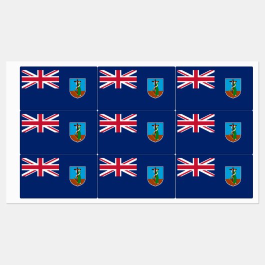 Montserrat Flag Labels (Vel)