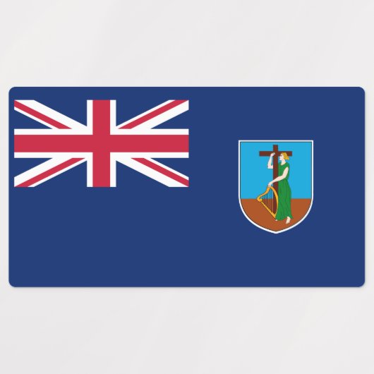 Montserrat Flag Labels (Design 2)