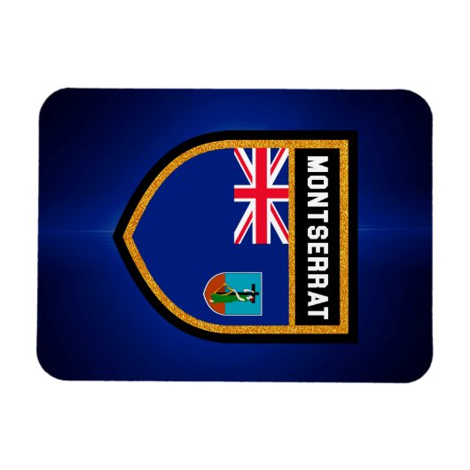 Montserrat Flag Magneet (Horizontaal)