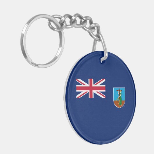 Montserrat Flag Sleutelhanger (Voorkant Links)