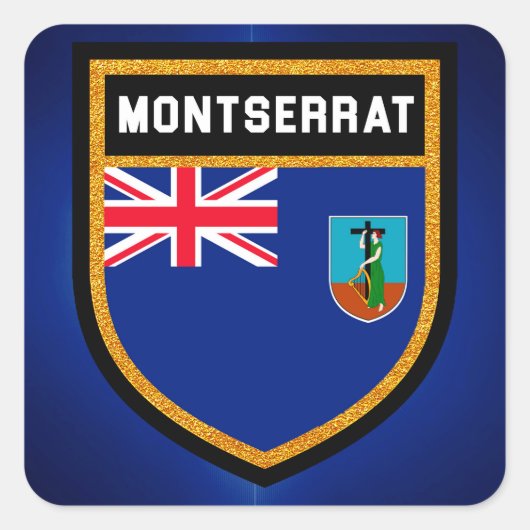 Montserrat Flag Vierkante Sticker (Voorkant)