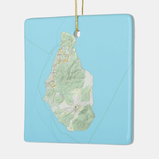 Montserrat Kaart Kerstmis Keramisch Ornament (Links)