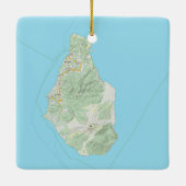 Montserrat Kaart Kerstmis Keramisch Ornament (Achterkant)