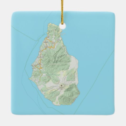 Montserrat Kaart Kerstmis Keramisch Ornament (Achterkant)