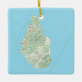 Montserrat Kaart Kerstmis Keramisch Ornament (Voorkant)