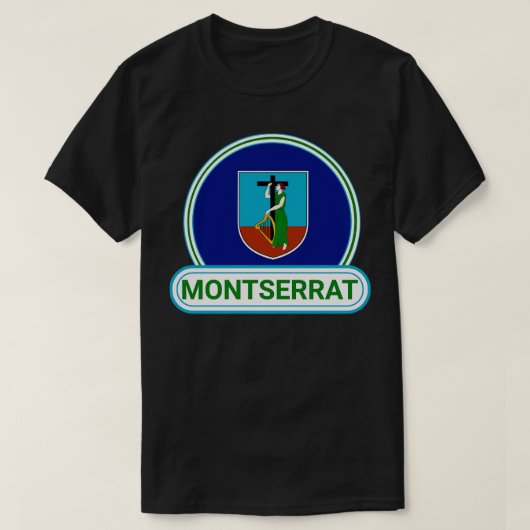 Montserrat Landenbadge Montserrat Vlag T-shirt (Design voorkant)