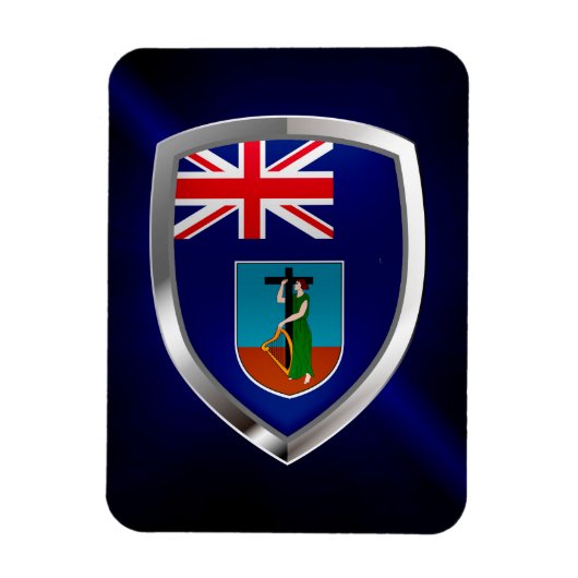 Montserrat Metallic Emblem Magneet (Verticaal)