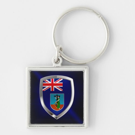 Montserrat Metallic Emblem Sleutelhanger (Voorkant)
