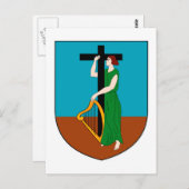 Montserrat Officieel wapenschild, heraldry-symbool Briefkaart (Voorkant / Achterkant)